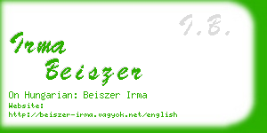 irma beiszer business card